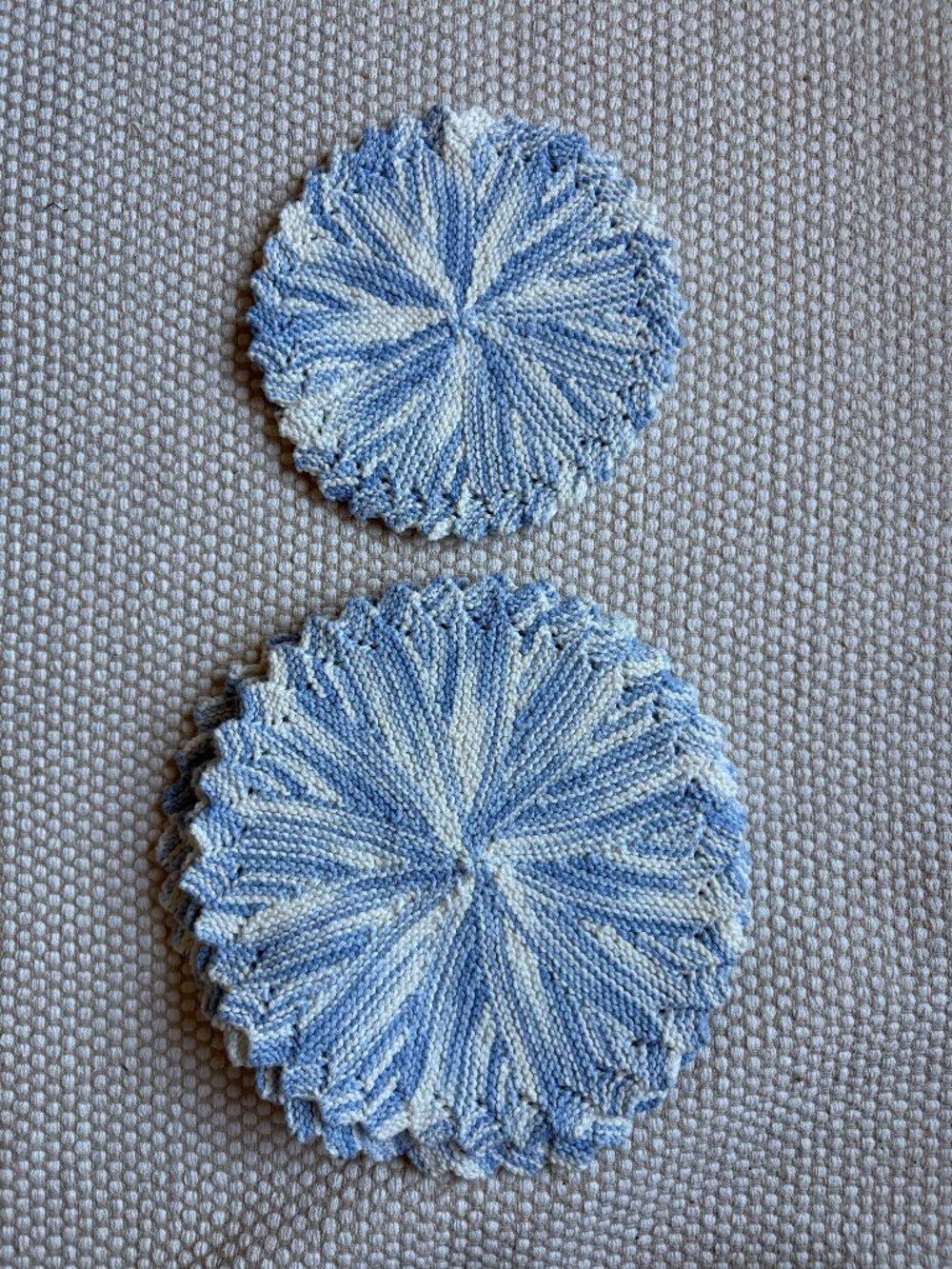 Set of Handmade Blue & White Crochet Trivets Placemats | Cottagecore Table Decor